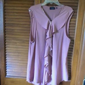 Pink boho zip up blouse